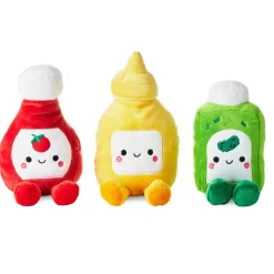 Better Together Ketchup, Mustard and Relish Magnetic Plush Trio, 7.5"
