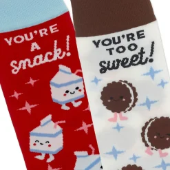 Better Together Milk and Cookies Funny Crew Socks