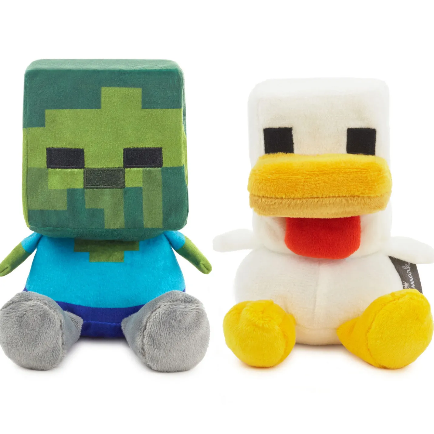 Better Together Minecraft Baby Zombie and Chicken Magnetic Plush Pair, 5.25" H