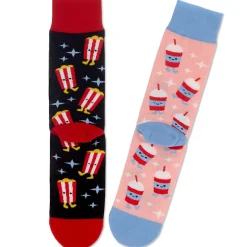 Better Together Popcorn and Slushie Funny Crew Socks