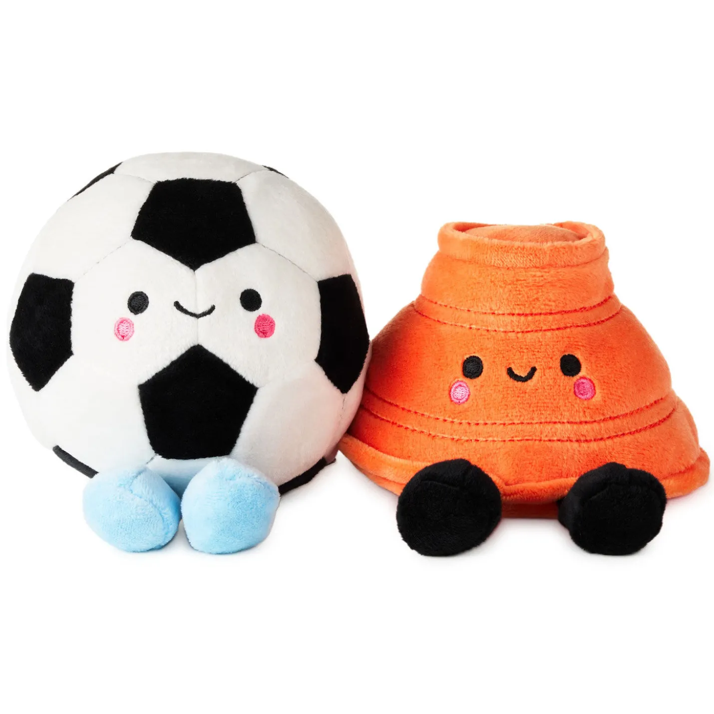 Better Together Soccer Ball and Orange Cone Magnetic Plush Pair, 5" H