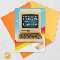 Beware of Internet Scams Funny 50th Birthday Card