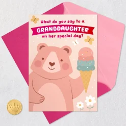 Big Bear Hug Pop-Up Birthday Card for Granddaughter