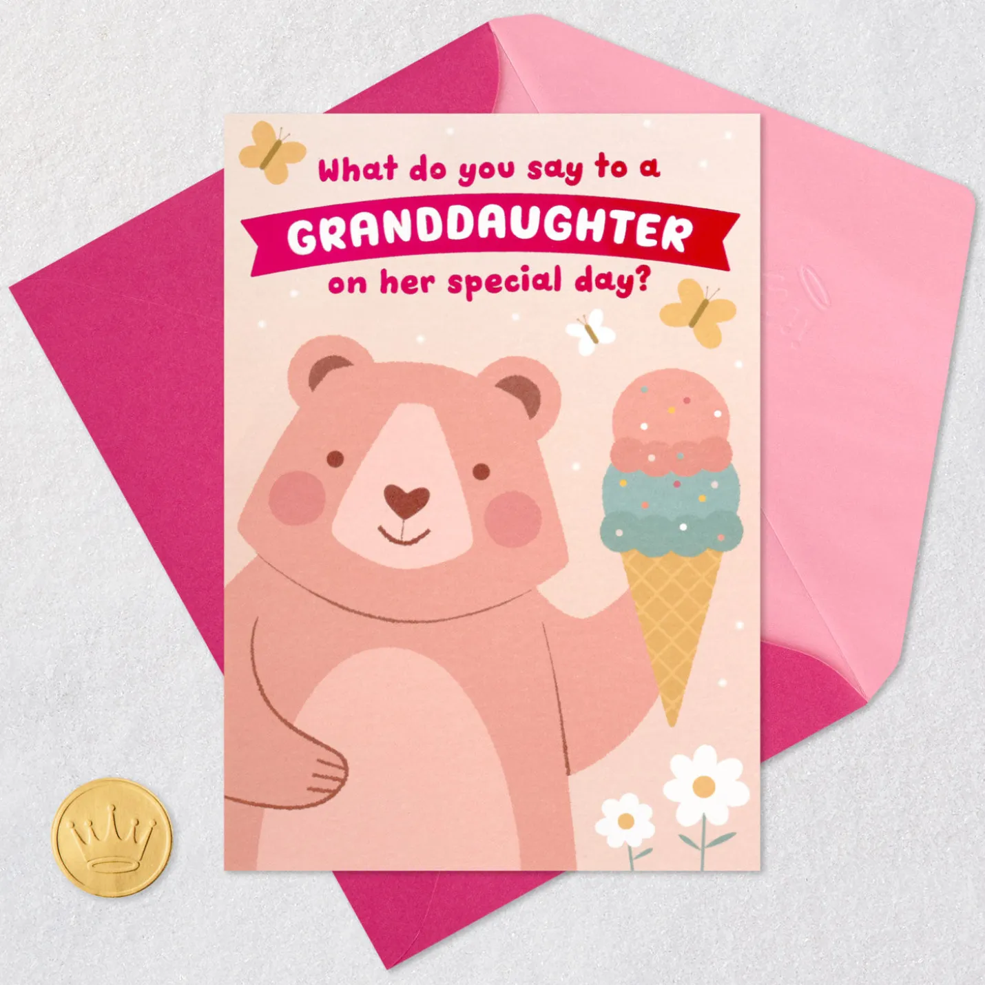Big Bear Hug Pop-Up Birthday Card for Granddaughter