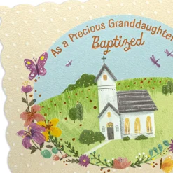 Big Blessings Ahead as You Grow Baptism Card for Granddaughter