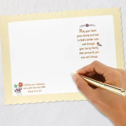 Big Blessings Ahead as You Grow Baptism Card for Granddaughter