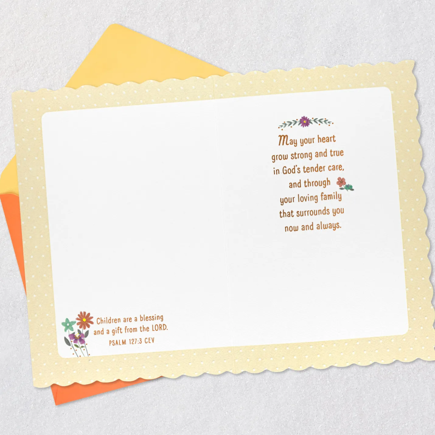 Big Blessings Ahead as You Grow Baptism Card for Granddaughter