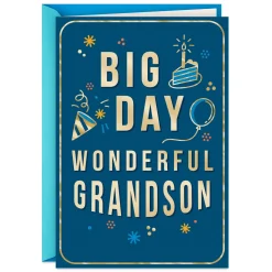 Big Day, Wonderful Grandson Birthday Card for Grandson