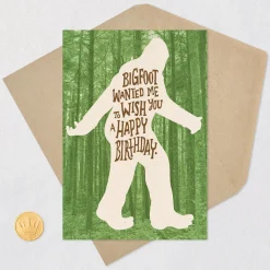 Bigfoot Wishes Funny Birthday Card