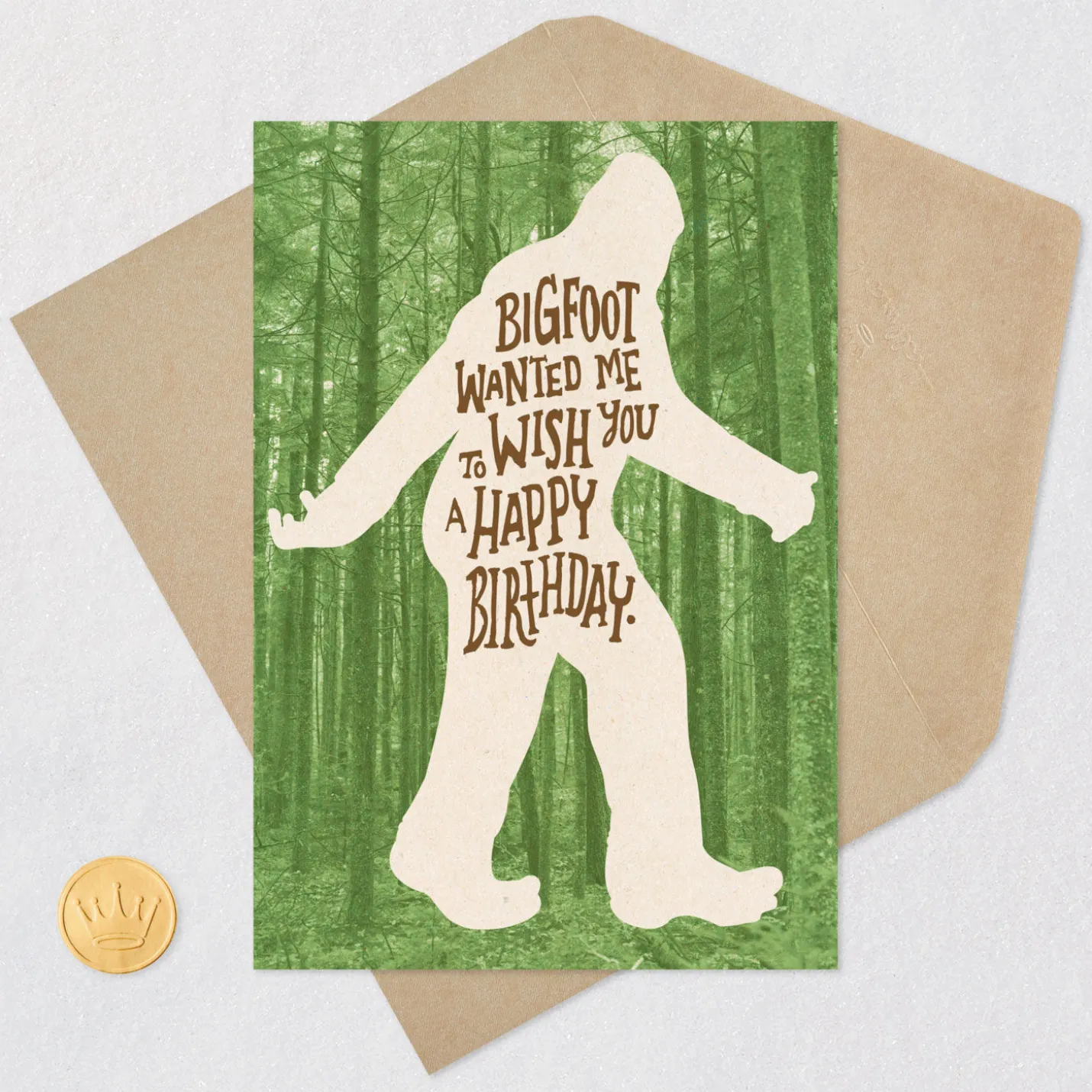 Bigfoot Wishes Funny Birthday Card