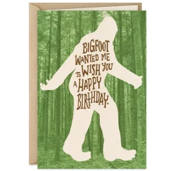 Bigfoot Wishes Funny Birthday Card