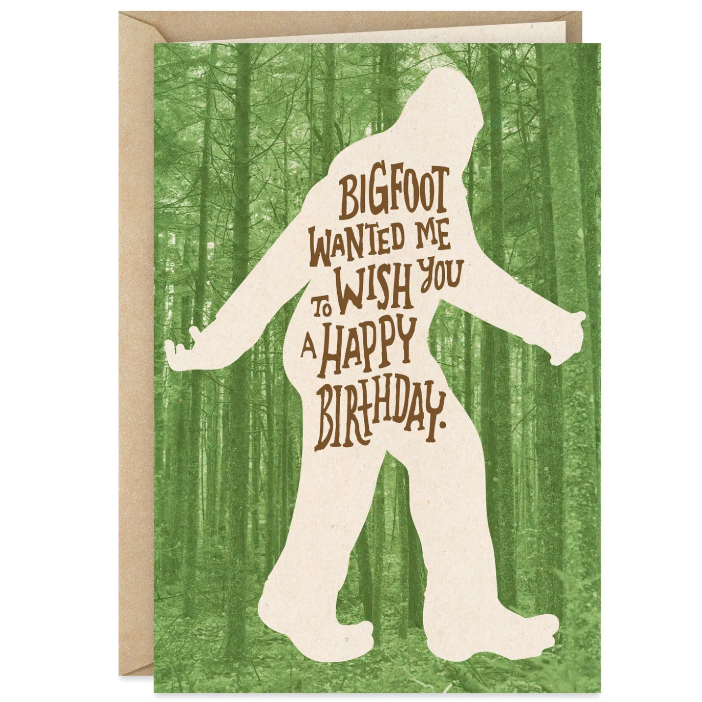 Bigfoot Wishes Funny Birthday Card