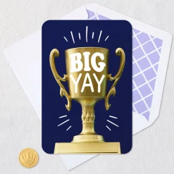 Big Yay Gold Trophy Congratulations Card