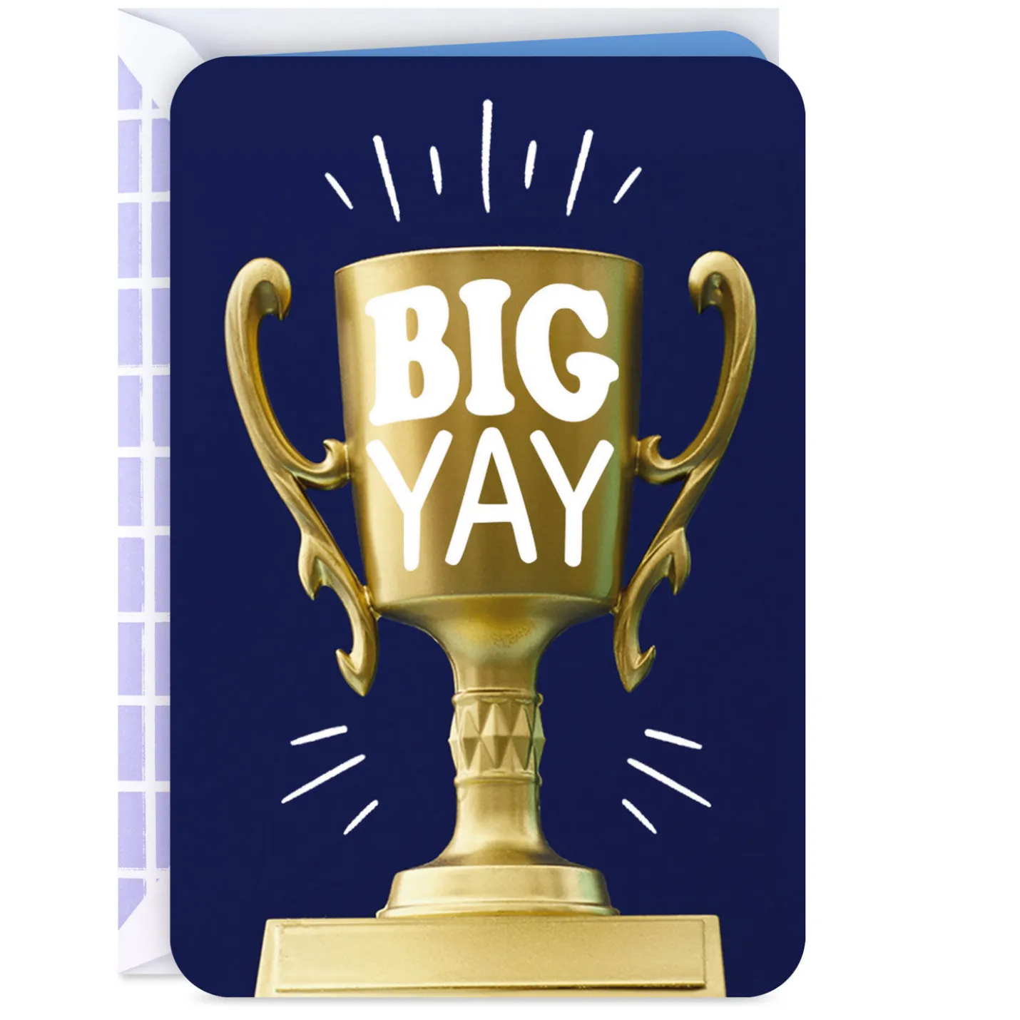 Big Yay Gold Trophy Congratulations Card