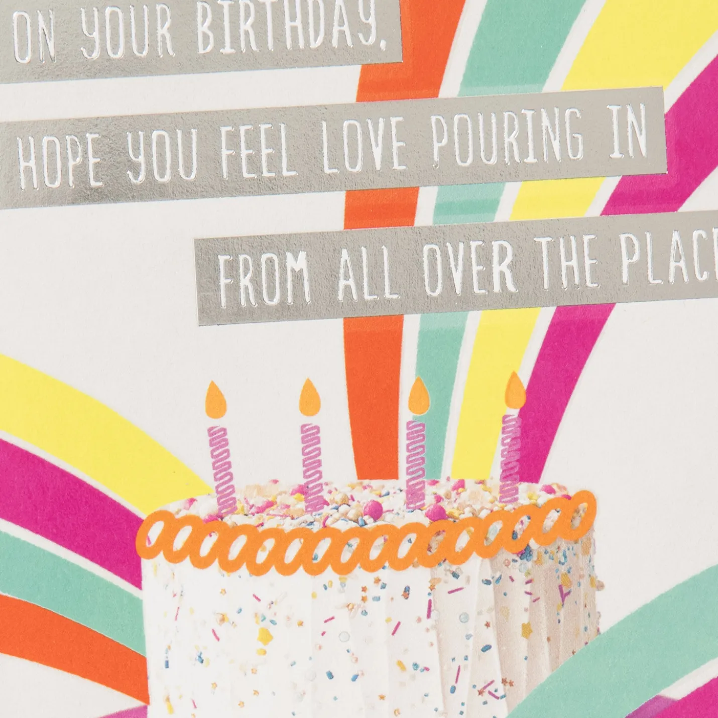 Birthday Cake and Rainbows Birthday Card