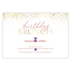 Birthday Brunch Flat Birthday Invitation