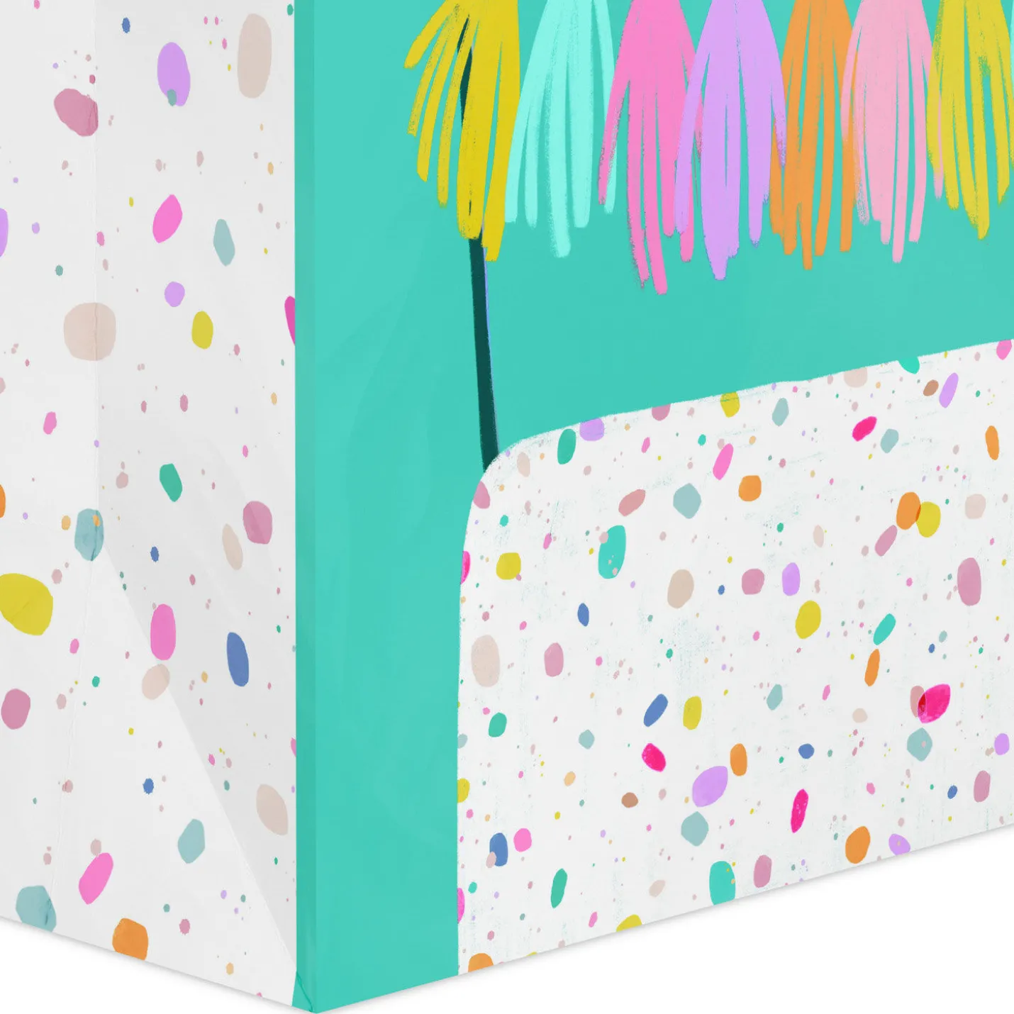 13" Birthday Cake on Aqua Large Gift Bag