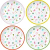 Birthday Celebration Icons Melamine Dessert Plates, Set of 4