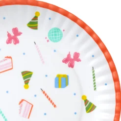 Birthday Celebration Icons Melamine Dessert Plates, Set of 4