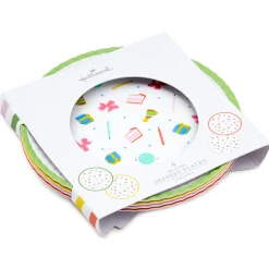 Birthday Celebration Icons Melamine Dessert Plates, Set of 4