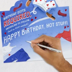 Birthday Suits Required Funny Pop-Up Birthday Card for Husband