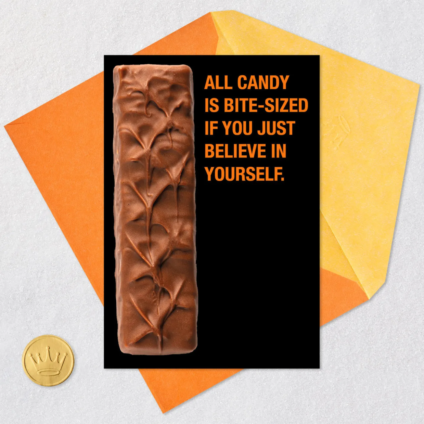 Bite-Sized Candy Confidence Funny Halloween Card