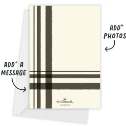 Black and Cream Plaid Flat Christmas Photo Card