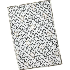 Black and Gold Heart Doodles Tea Towel, 18x24