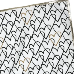 Black and Gold Heart Doodles Tea Towel, 18x24