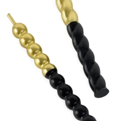 Black and Gold Squiggles Birthday Candles, Pack of 4
