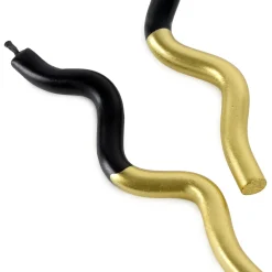 Black and Gold Squiggles Birthday Candles, Pack of 4