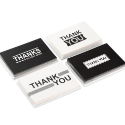 Black-and-White Assorted Blank Thank-You Notes, Pack of 48