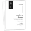 Black and White Initials Flat Wedding Invitation