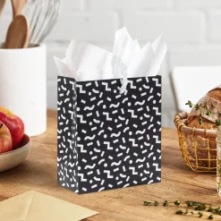 4.6" Black and White Mod Shapes Gift Card Holder Mini Bag