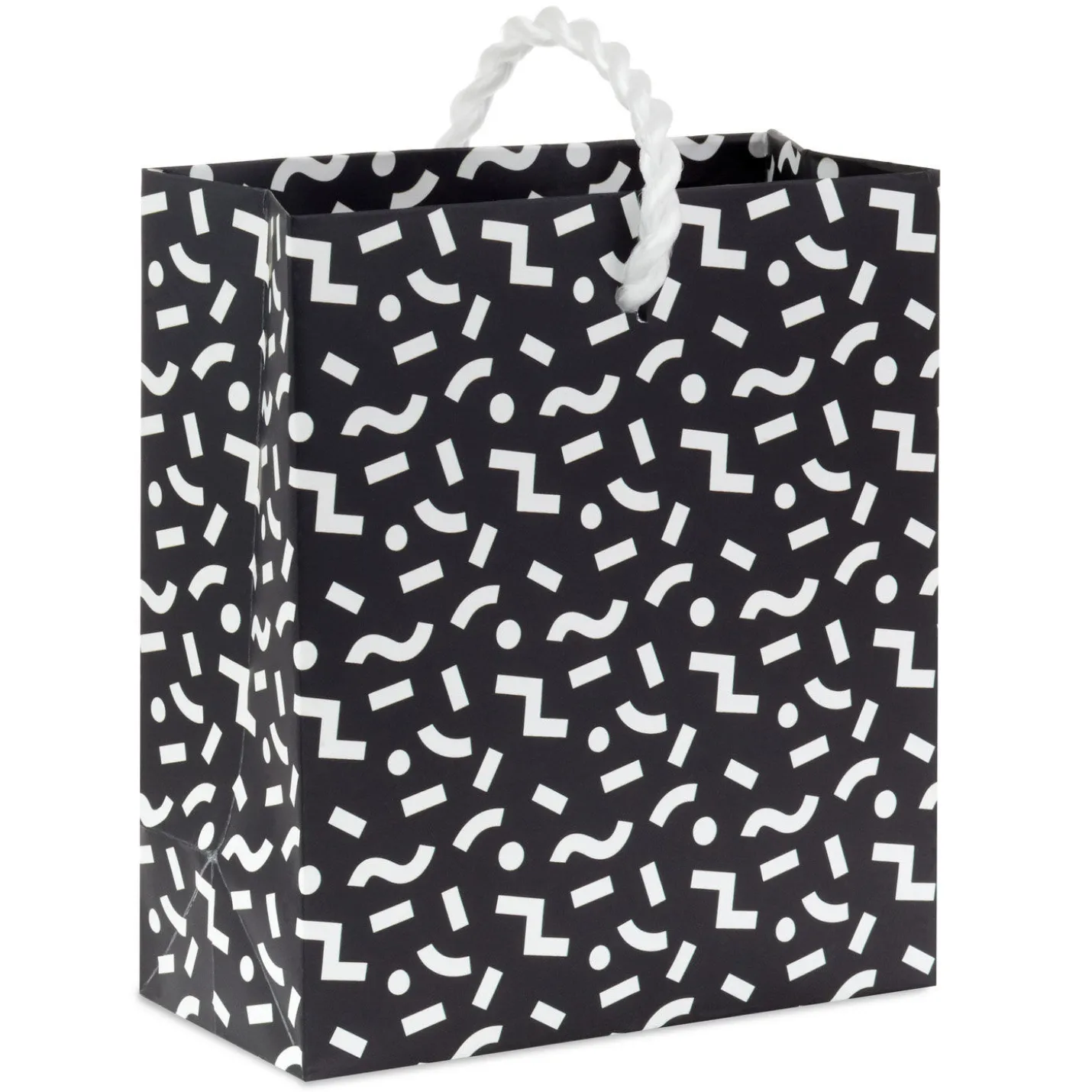 4.6" Black and White Mod Shapes Gift Card Holder Mini Bag