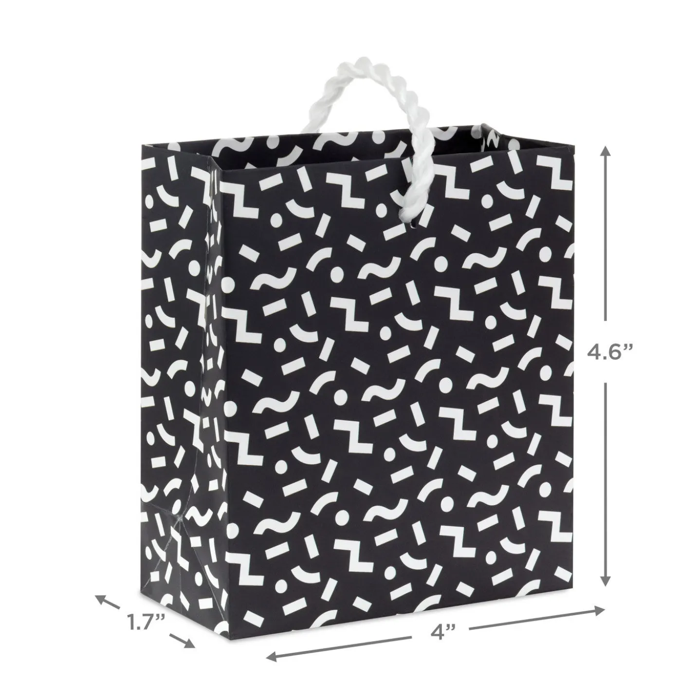 4.6" Black and White Mod Shapes Gift Card Holder Mini Bag