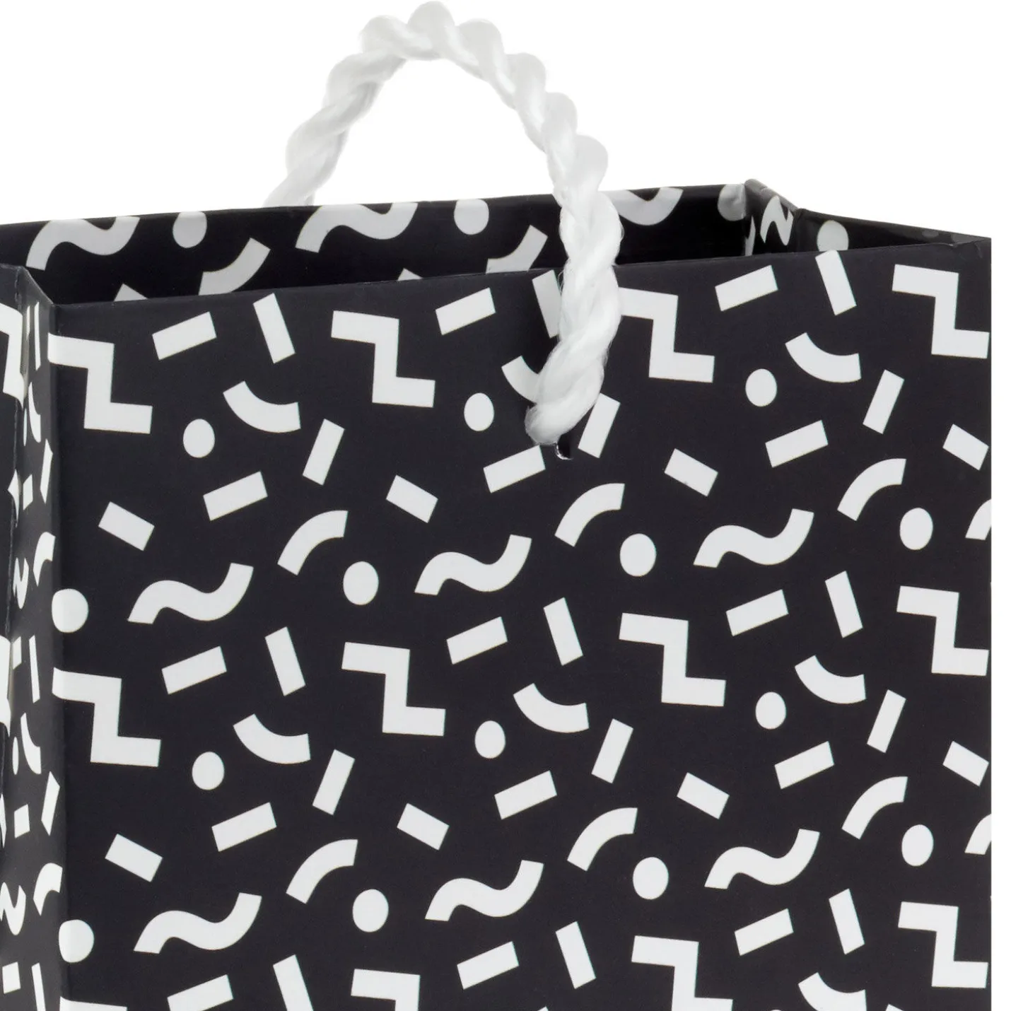 4.6" Black and White Mod Shapes Gift Card Holder Mini Bag