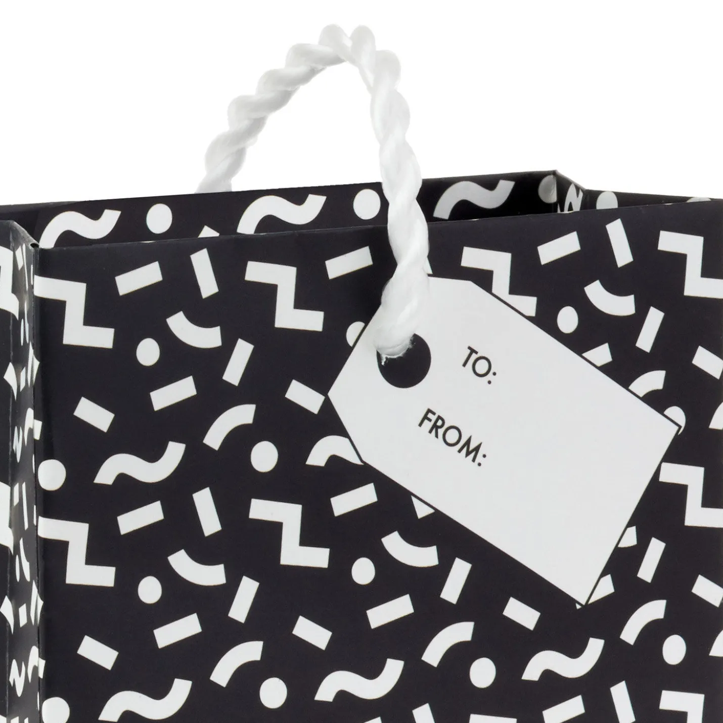 4.6" Black and White Mod Shapes Gift Card Holder Mini Bag