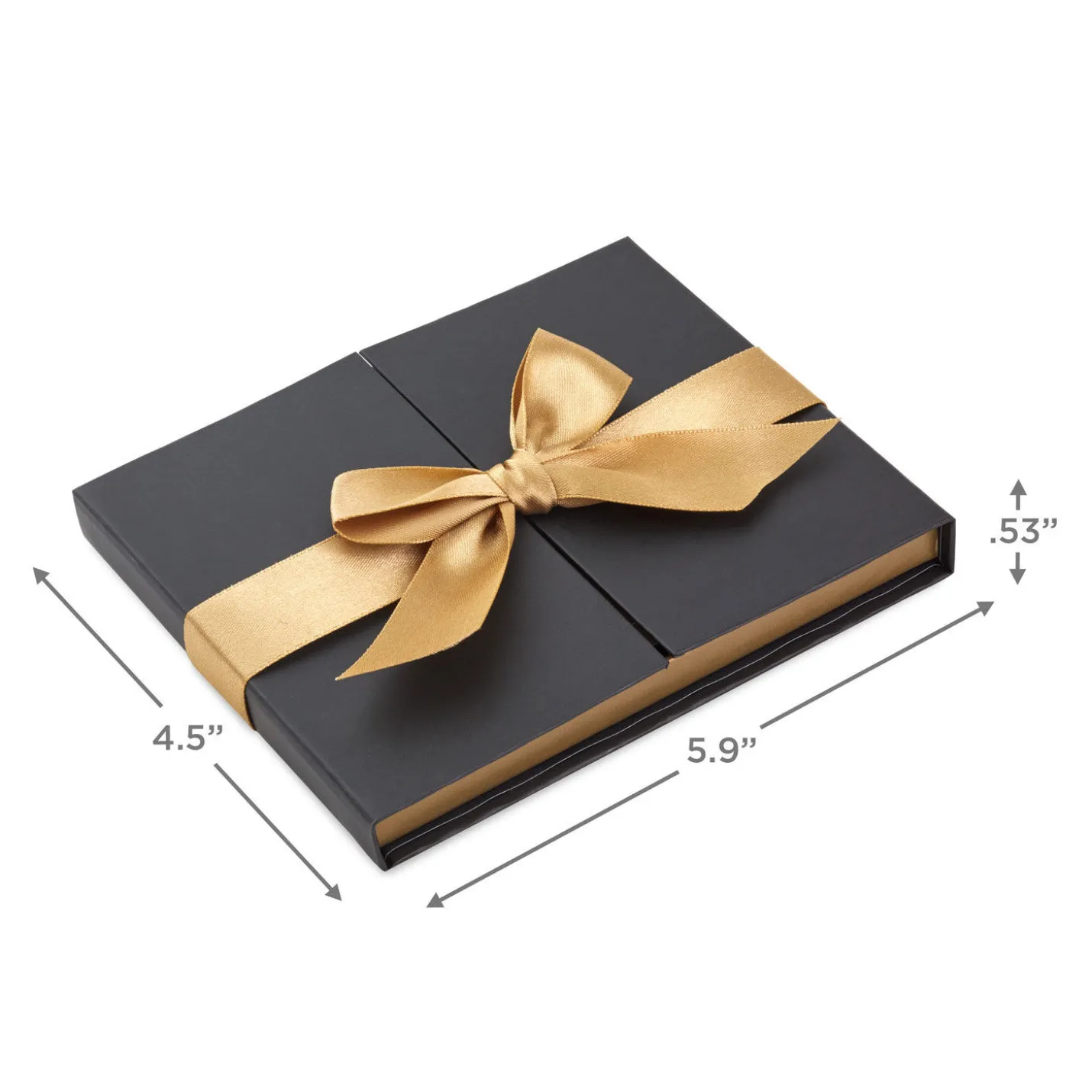 4.5" Black Gift Card Holder Box With Gold Satin Bow