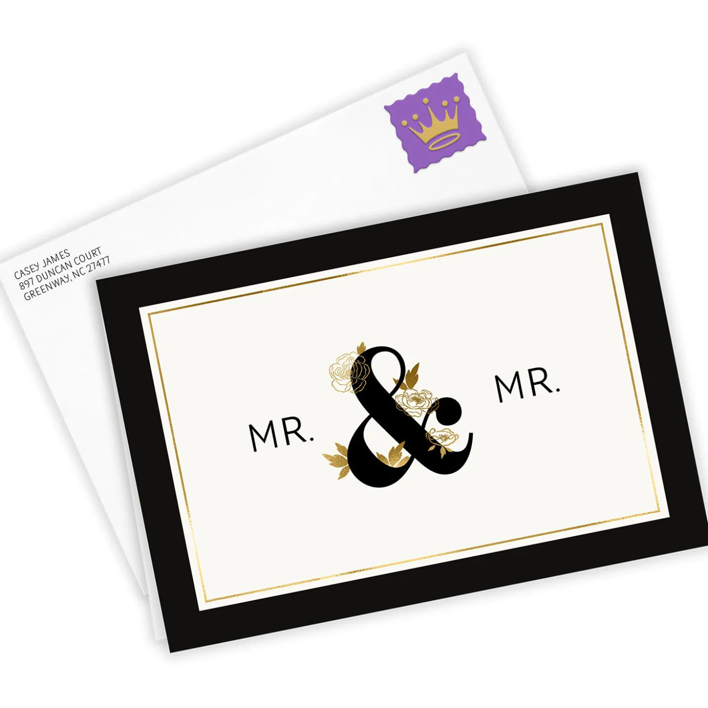 Black & Gold Custom Wedding Card