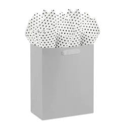 Black Polka Dots on Ivory Tissue Paper, 6 sheets