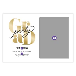 Black Script Flat Graduation Party Invitation