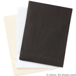 Black/White/Cream 3-Pack Bulk Tissue Paper, 120 sheets