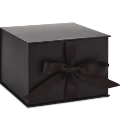 Black 5x7 Large Gift Box With Shredded Paper Filler