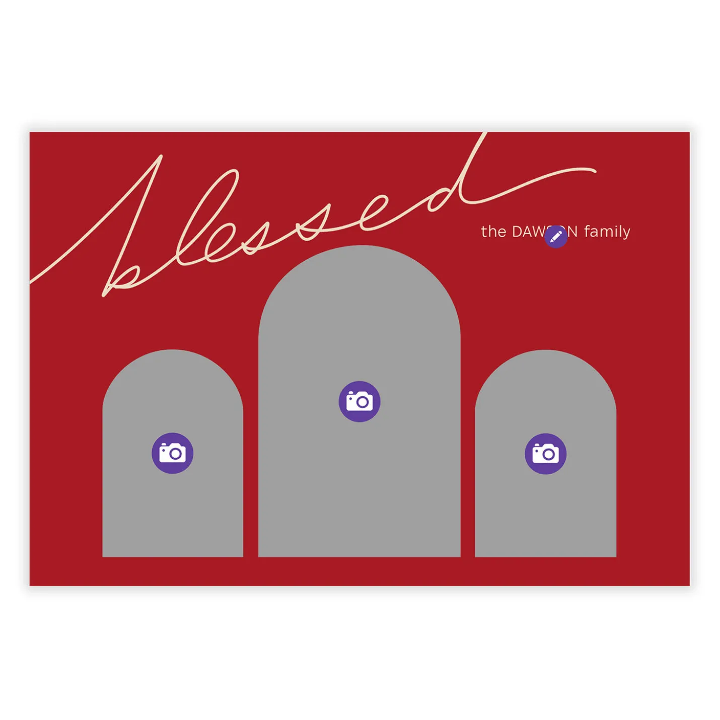 Blessed Arches Flat Christmas Photo Card