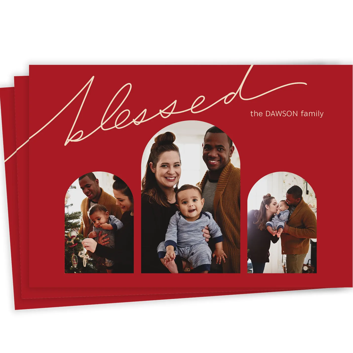Blessed Arches Flat Christmas Photo Card