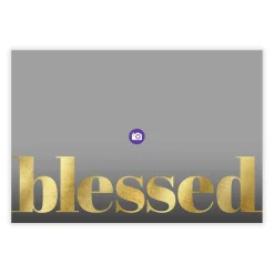 Blessed Gold Lettering Flat Photo Card