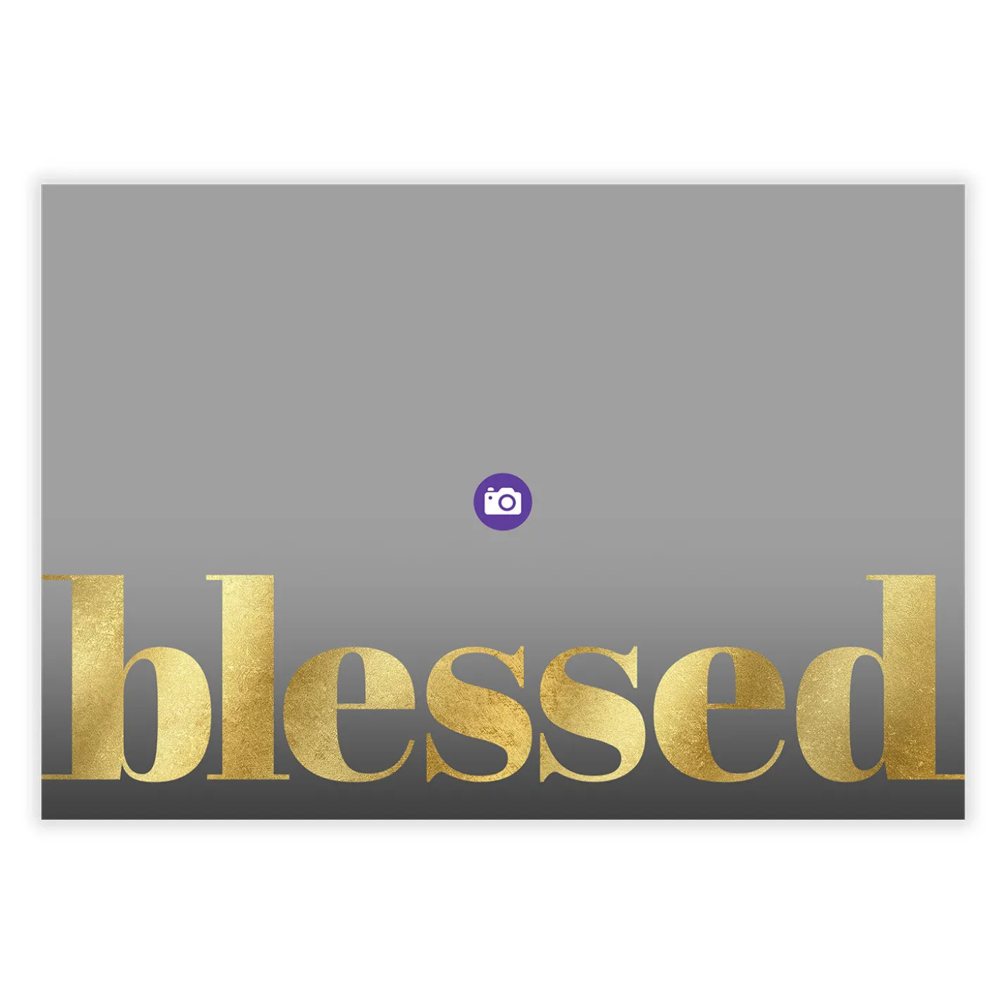 Blessed Gold Lettering Flat Photo Card