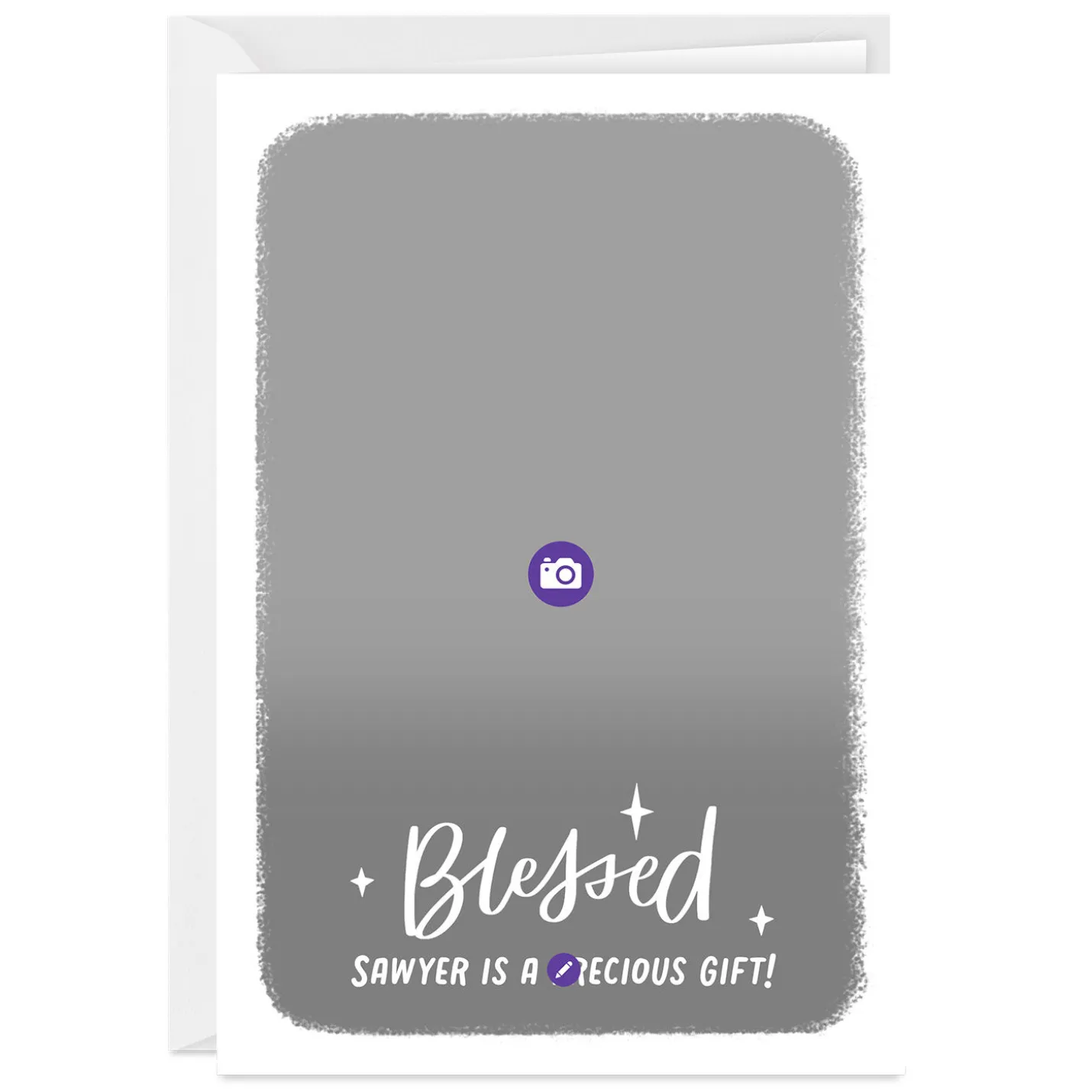 Blessed White Frame Custom Card