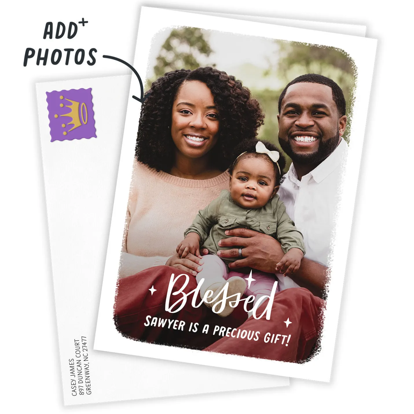 Blessed White Frame Custom Card